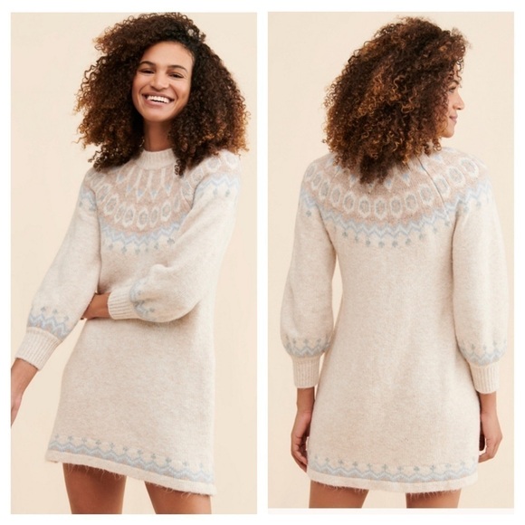 New Callahan Puff-Sleeved Sweater Mini
Dress, New with out Tags, Size Medium-P - Picture 1 of 7